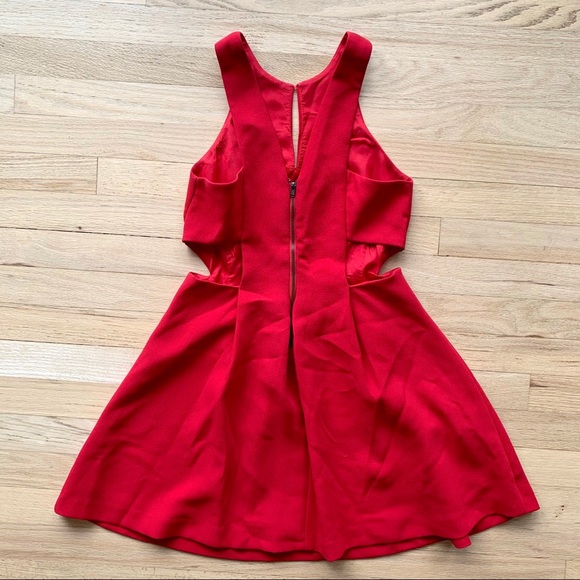 BCBG Red Cutout Cocktail Dress - Picture 4 of 5